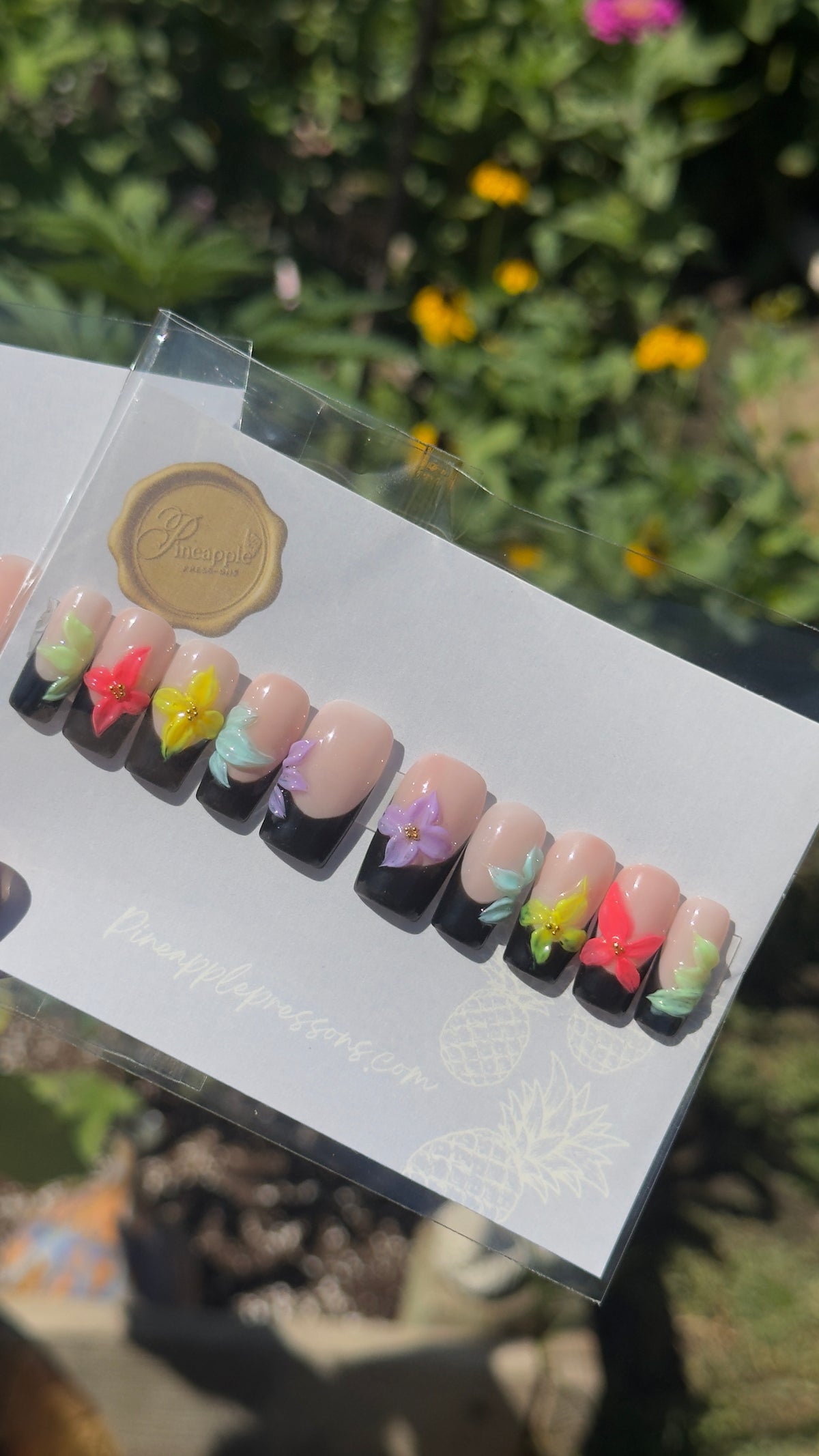 Colorful French Tip Press-On Nails | Neon & Pastel Nail Art